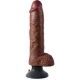 KING COCK 10 VIBRATING BROWN