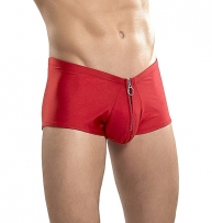 Boxer rosso con zip frontale