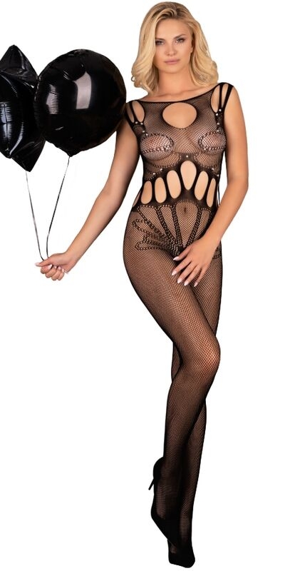 AMAHIL BODYSTOCKING CROTCHLESS Intimo in morbida maglia sensuale, adattabile e confortevole.