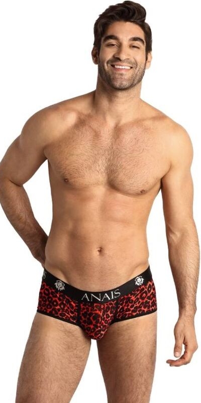 ANAIS MEN BOXER Intimo in microfibra rossa con stampa animalier