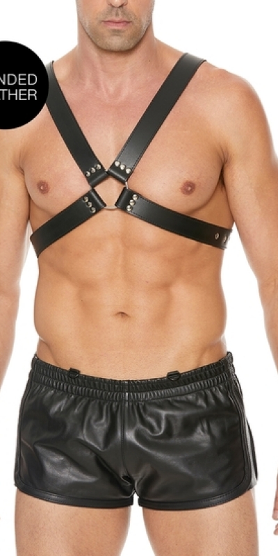 MEN'S LARGE BUCKLE HARNESS Imbracatura con fibbia grande da uomo - taglia unica - nera