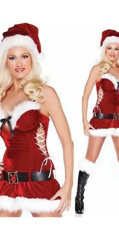 VESTIDO DE NAVIDAD Attraente costume sexy natalizio rosso vellutato