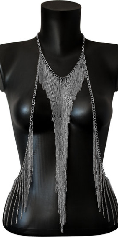 BODY CHAIN Collana con catena in argento sexy