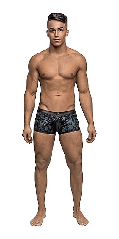 MALE POWER STRAPPY Boxer con bretelline - blu/nero