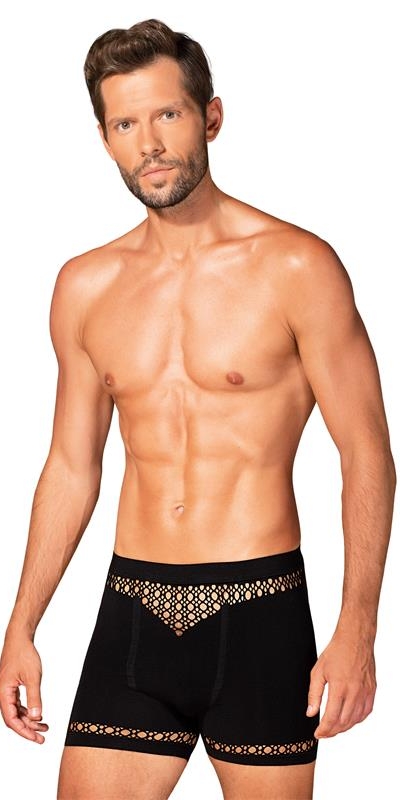 BOXERS M102 Boxer moderni in nylon ed elastan nero.