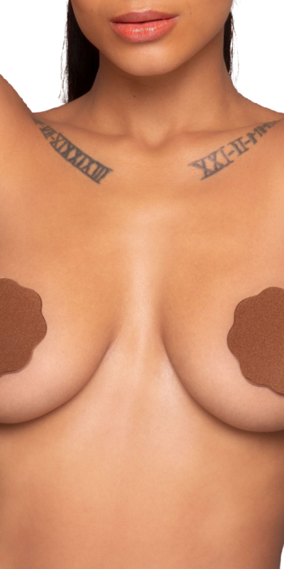 BYE-BRA  NIPPLE PASTIES Tettarelle di stoffa riutilizzabili per giochi intimi.