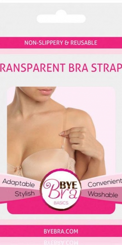 BYE-BRA  FLEXIBLE Spalline di reggiseno trasparenti per indossare senza spalline.