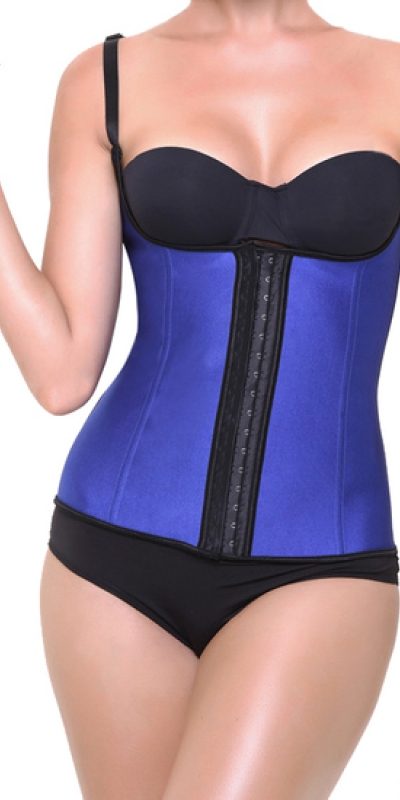 CORSET BLUE Corsetto a forma di lattice blu