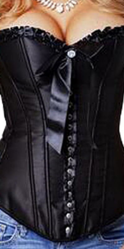 DIONISOS Corsetto nero con fiocco