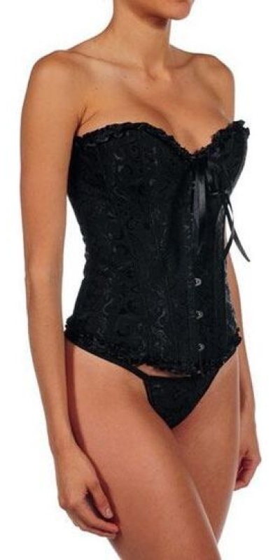 INTIMAX ATENEA Corsetto nero sexy con perizoma