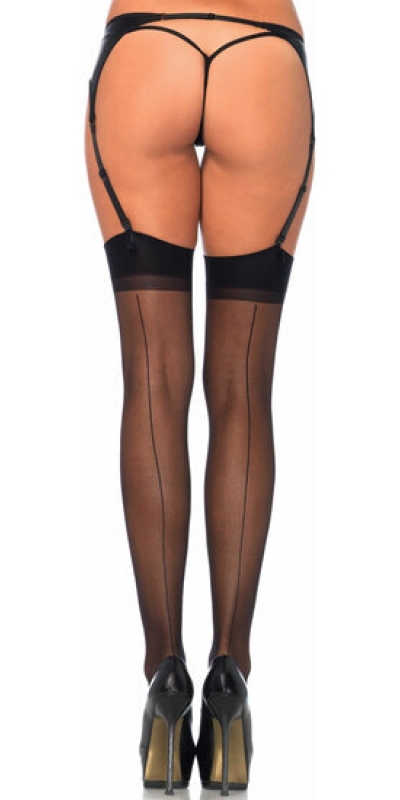 LEG AVENUE MEDIAS COSTURA TRAS Collant nero con cucitura posteriore