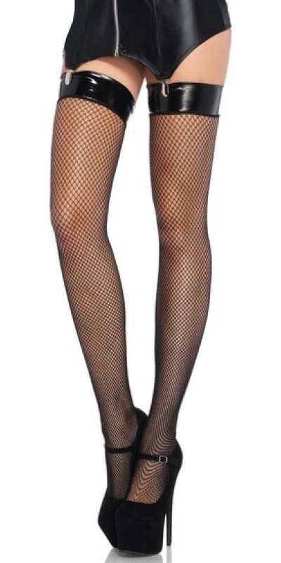 LEG AVENUE  VINYL Collant a rete leg avenue con top in vinile