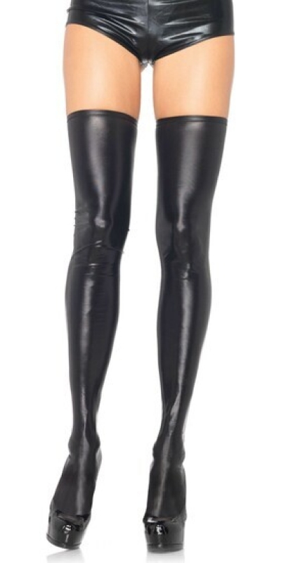 LEG AVENUE WET LOOK Collant neri effetto bagnato