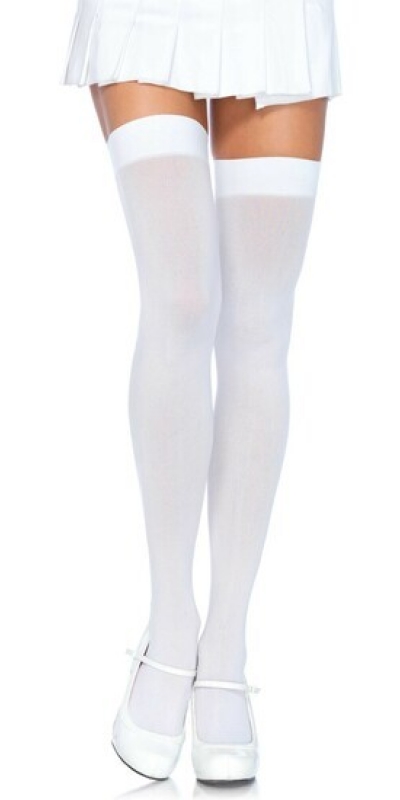 LEG AVENUE GARTER Collant leg avenue in nylon bianco opaco