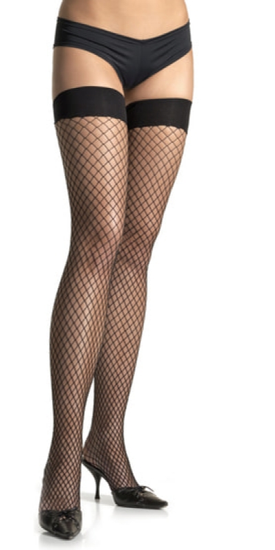 LEG AVENUE FISHNETS Calze a rete nere taglia unica