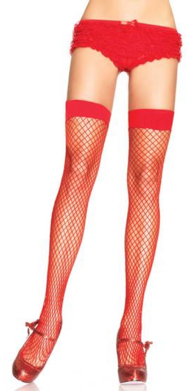 LEG AVENUE WONDERFUL Calze a rete rosse taglia unica