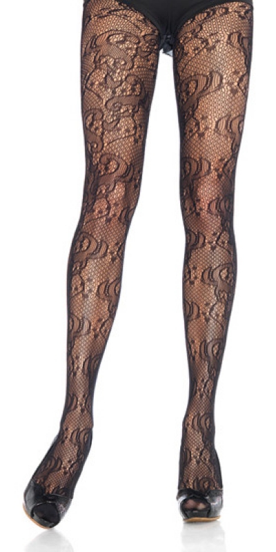 LEG AVENUE LACE Slip leg avenue in pizzo filigrana nera