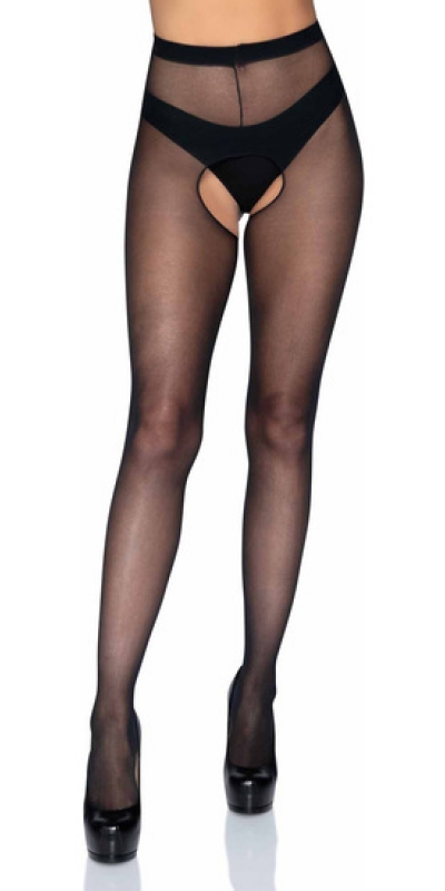 LEG AVENUE CROTCHLESS Slip leg avenue in nylon con apertura al cavallo plus