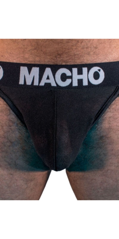 MACHO - MX25NN JOCK NEGRO Sospensorio nero, elastico, trasparente e favorevole.