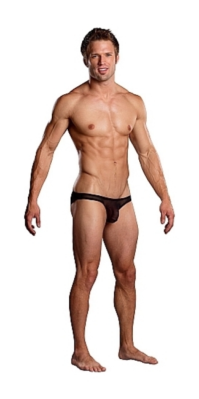 MALE POWER  SLICK Bikini nero trasparente maschile