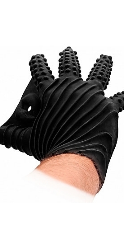 MASTURBATION GLOVE Guanto nero per masturbazione