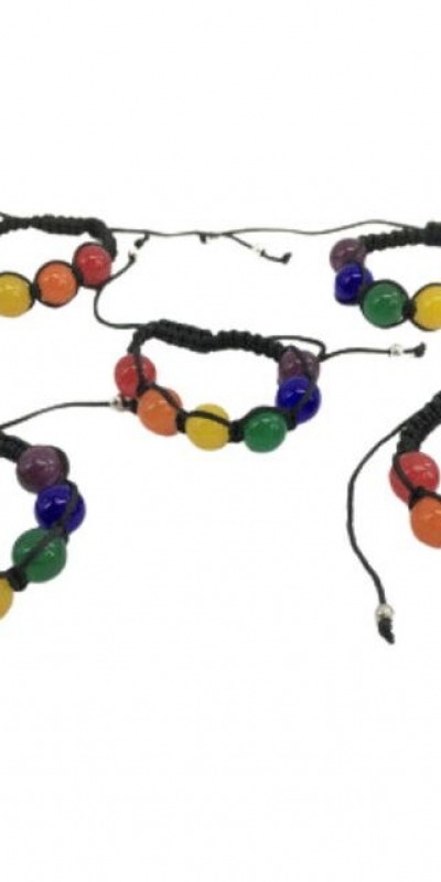 PULSERA BOLAS GRANDES BANDERA  Braccialetto lgbt colorato con grandi perline