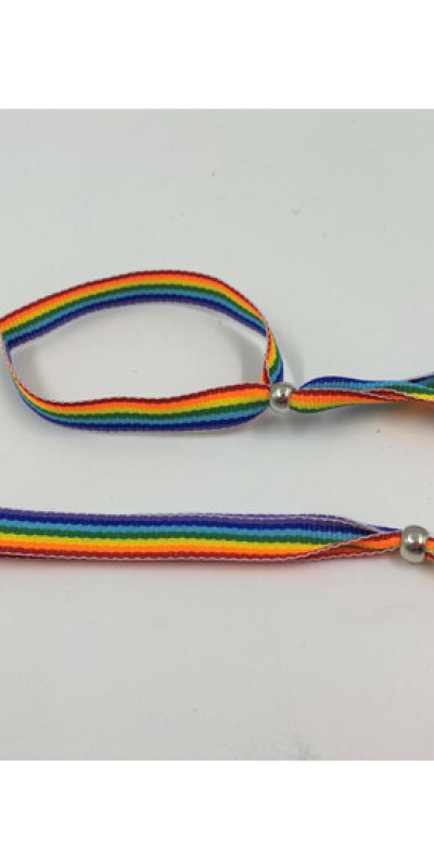 PULSERA CON BOLITA PLATEADA -  Bracciale regolabile con colori lgbt+ e pallina