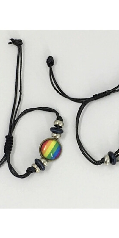 PULSERA CON CIRCULO CENTRAL Bracciale regolabile con cerchio centrale, bandiera lgbt