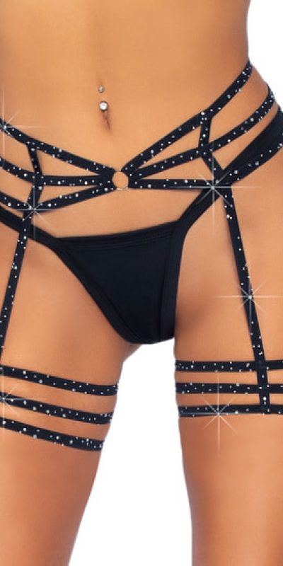 RHINESTONE GARTER STRAPPS Giarrettiera con diamanti taglia unica