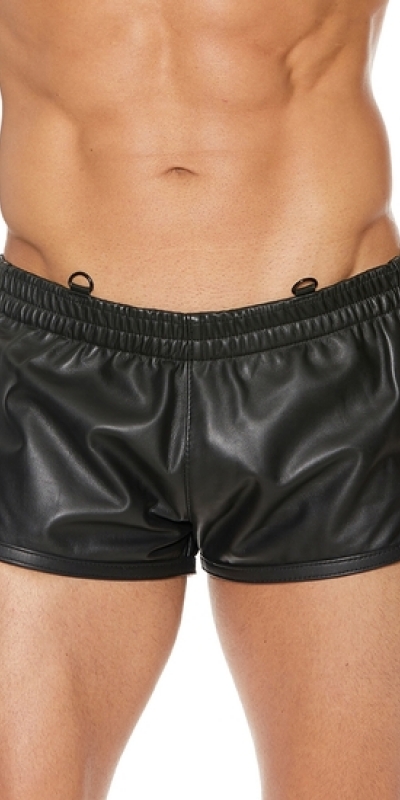 SHORT DE CUERO OUCH Pantaloncini versatili in pelle - nero