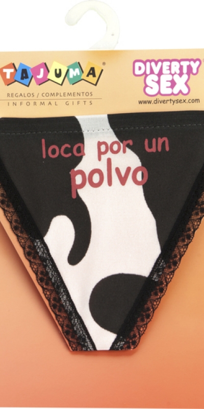 TANGA VACA CHICA LOCA Mutandine divertenti e comode con stampa di mucche, regali ideali.