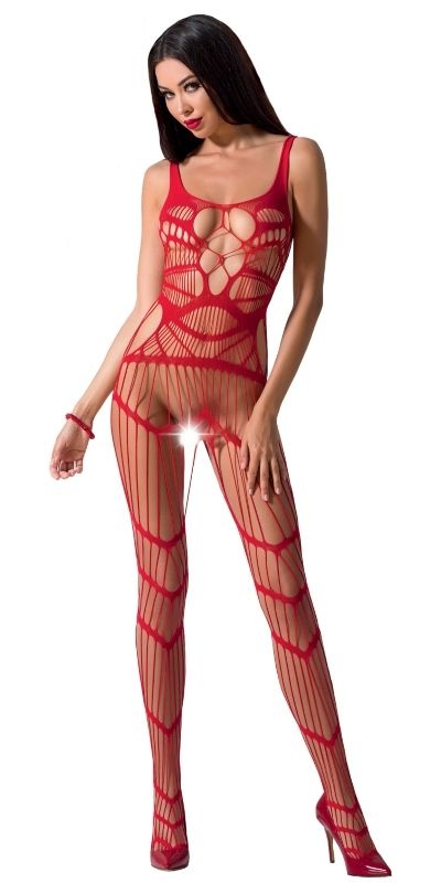 BODYSTOCKING SPARKLE Intimo rosso passion con apertura in fondo.