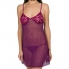 Babydoll trasparente con pizzo viola