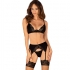 Set di lingerie erotica: reggiseno, perizoma, reggicalze