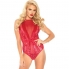 Body con pizzi e trasparenze - rosso