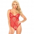 Body in pizzo con trasparenze - rosso