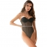 Body di lingerie nero con ferretto e diamanti