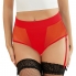 Mutande di lingerie rosse con design speciale.