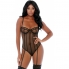 Lingerie sexy nera con design a gabbia