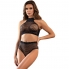 Set di lingerie nera con diamanti. ideale per occasioni speciali, vestibilità comoda.