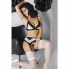 Set sexy nero con pizzo bianco