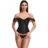 Corset nero con dettagli stampati per occasioni speciali.