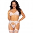 Completo reggiseno, reggicalze e perizoma leg avenue - bianco