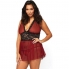 Set babydoll leg avenue bordeaux con perizoma