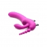 Pettorina regal rider tripla g con dildo vibrante in silicone - viola