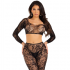 Set di lingerie trasparente con pizzo chantilly