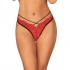 Tanga mettia in pizzo rosso con anelli. perfetto per occasioni speciali. combina eleganza