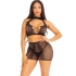 Insieme seducente di lingerie: top halter, minigonna.