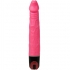 Dildo vibratore venoso, realistico, testurizzato, colore rosa.